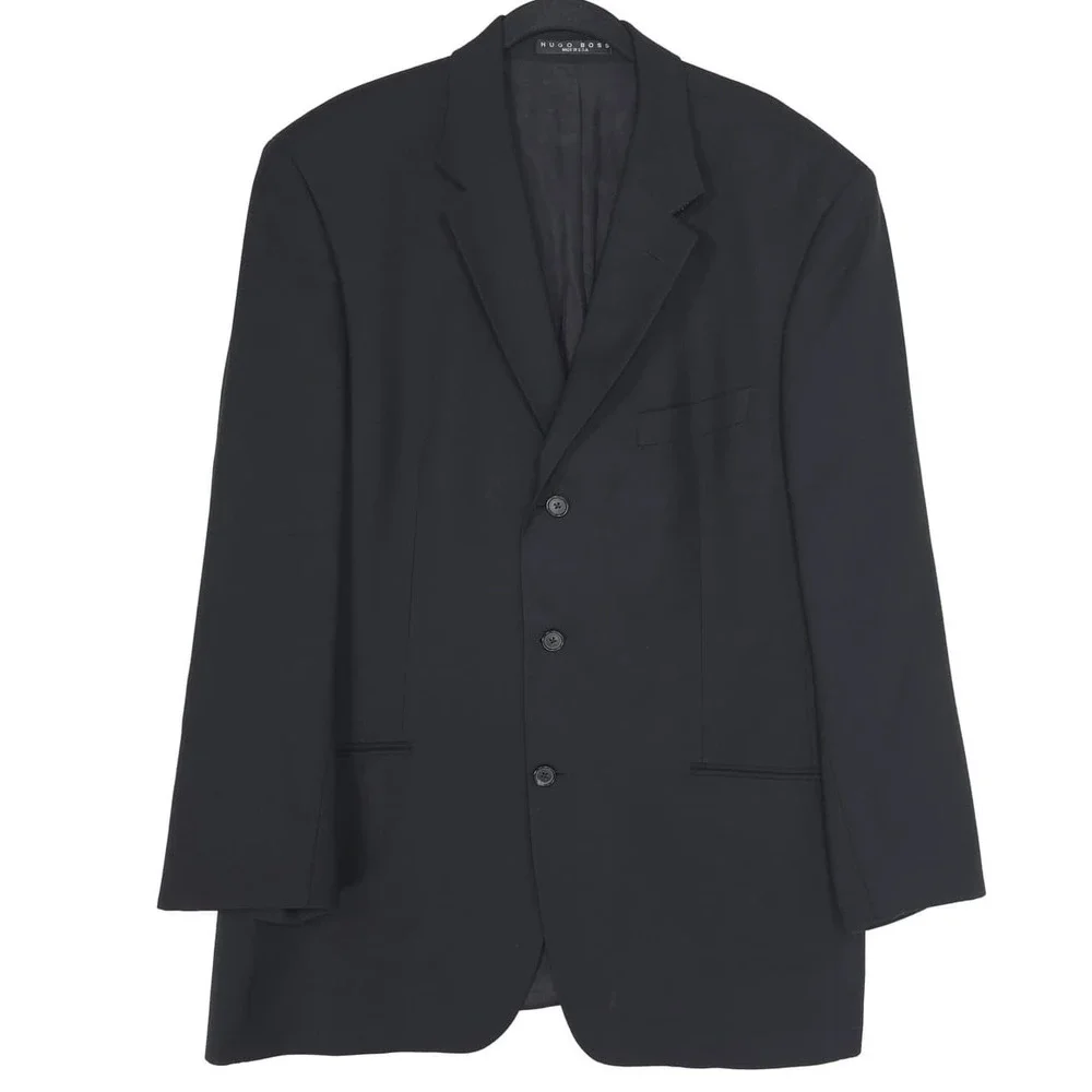 HUGO BOSS Men's Wool Blazer 44R Black Einstein Sigma‎ USA Made Tailored Classic